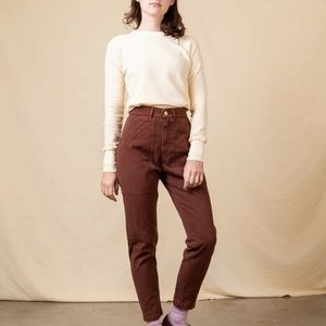 Big Bud Press pencil pants in fudgesicle brown